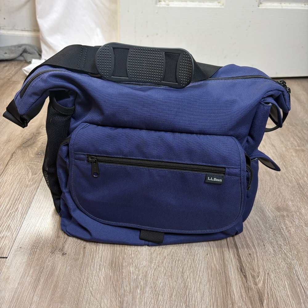 LL Bean Messenger Bag Boundless Crossbody Commuter Navy Blue